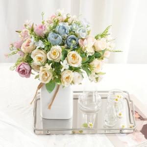 Wholesale Simulated Pomegranate Rose Finished Bouquet Ins Style Home Decoration Artificial Flowers Wedding Scene Decoration from china suppliers