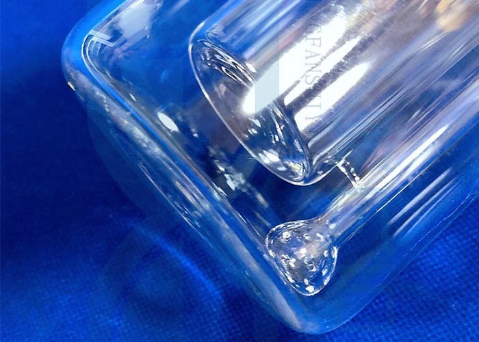 Polishing Double Deck Clear Fused Silica Tube With Side Tube