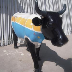Wholesale Fiberglass Life Size Animal Statues Garden Painted Cow Sculptures For Mall from china suppliers