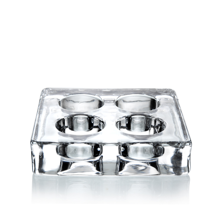 Factory Direct Transparent Glass Candle Holder with Tealight Set for party wedding decoration