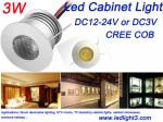 Mini 3W Led Cabinet Light Indoor Showcase KTV Rooms lighting DC12V CREE COB Led
