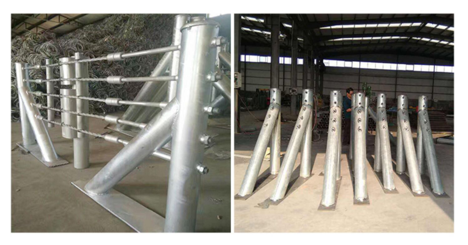 Roadway Safety Barrier Flexible Cable Guardrail With Galvanized Powder Coated Coating