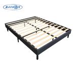 Knitted Fabric Plywood Platform Beds Frame Mattress Base Gray Color