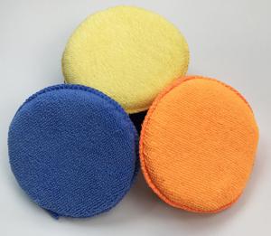 Wholesale Blue Sponge Round Microfiber Cleaning Pad Ultra Soft Car Wax Applicator from china suppliers