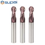 TiN Coating Ball Nose End Mill Size 1-20mm 45 Hrc 2 Flute 4 Flute