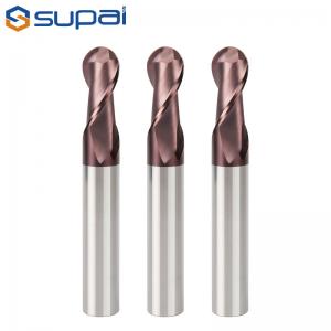 Wholesale TiN Coating Ball Nose End Mill Size 1-20mm 45 Hrc 2 Flute 4 Flute from china suppliers