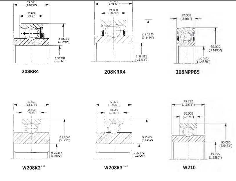 208KR4 Nonstandard Agricultural Machinery Bearing Double Seal GCR15 High Temperature Resistance