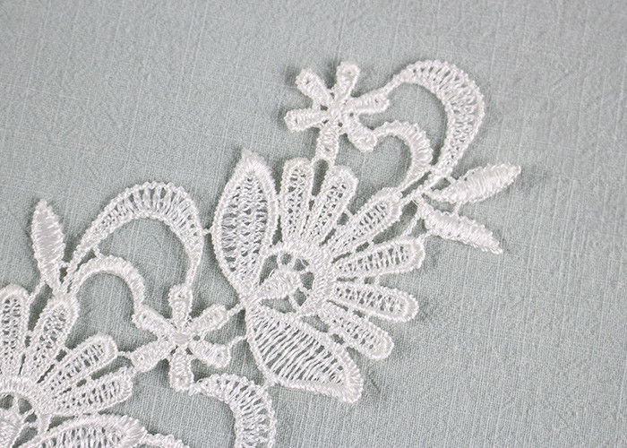 Floral Embroidery Dying Lace Fabric Guipure Venice Collar Appliques For Dresses