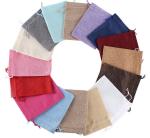 SA8000 5X6" Promotional Drawstring Bags Burlap Linen Jute For Gift Packaging SGS