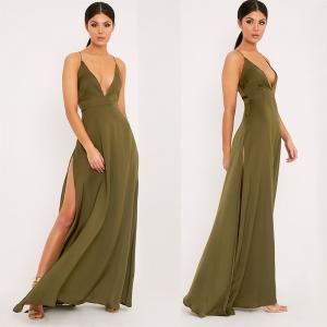 China New arrival khaki sexy women chic party dress on sale