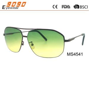 Wholesale Hot Sale Mirrored Metal Sunglasses , UV 400 protection lens,suitable for men and women from china suppliers