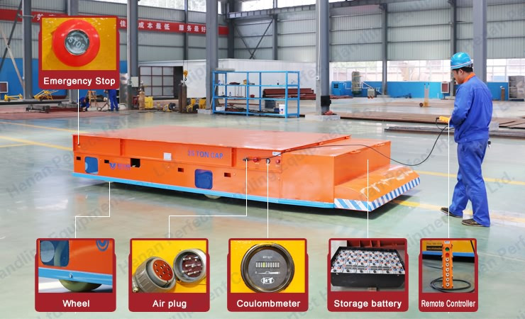 Industrial Platform Material Transfer Cart , Railway Coil Cable Drum Load Transfer Trolley