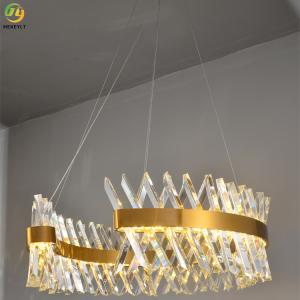 Wholesale LED Clear 1 Meter Modern Ring Light Luxury Living Room Crystal Chandelier from china suppliers