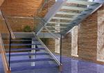 Indoor Design Stairs Glass Straight Flight Staircase Multi Treads Customizable