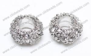 Wholesale Large Hole Crystal Pave Alloy Rondelles 5X10mm AL16115 Jewelry Beads Findings from china suppliers