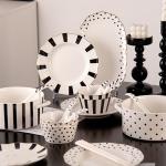 Modern 4 Porcelain Dinner Set Soup Plate Bowl Dish Cup Gift Sets For Moms Day