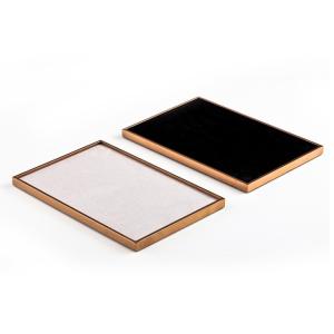 Wholesale Golden Velvet Jewelry Tray Stackable Showcase Velvet Display Tray For Luxury Store from china suppliers