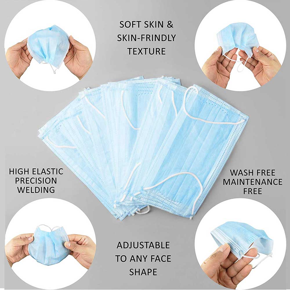blue Layers Ffp2 Face Mask Disposable Non Woven Face Mask