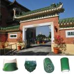 Plain Chinese Ceramic Roof Tiles Green Glazed Handmade Clay Roof Tiles