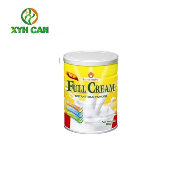 Milk Powder Tin Can Airtight Food Storage Tins Round Metal Tin with Easy Open