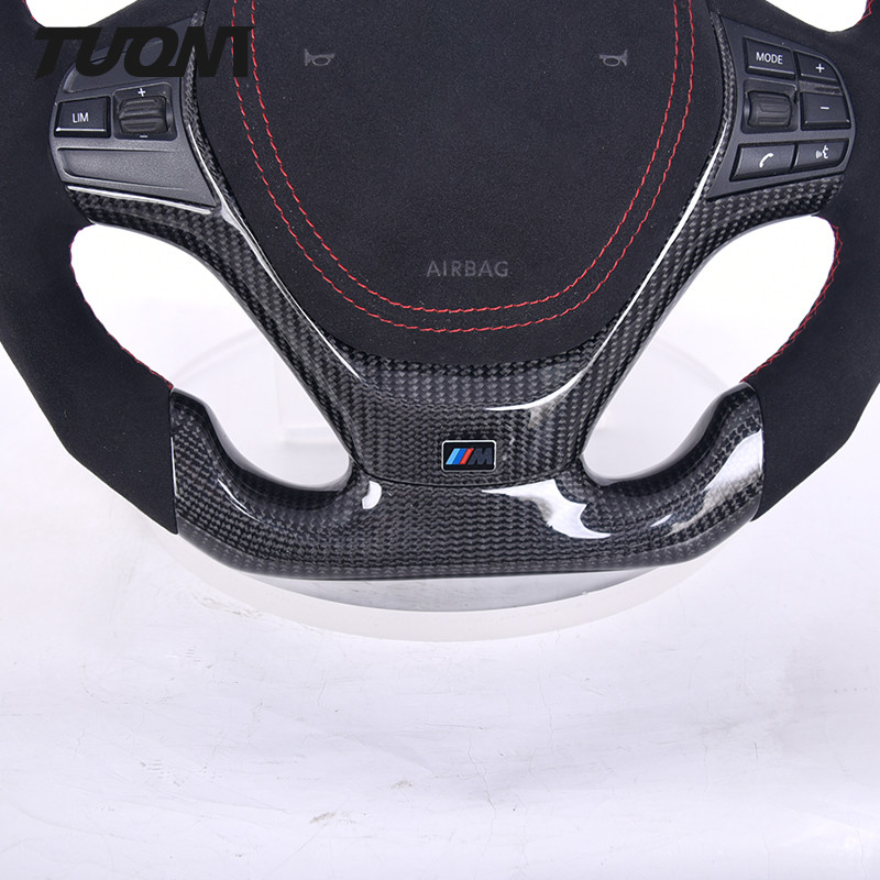 BMW 3 Series F30 Leather Carbon Fiber Steering Wheel With LED Lights OEM