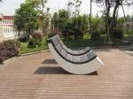 Leisure Fashion White Poly Rattan / Resin Wicker Rocking Chair