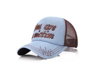 Wholesale Denim Brown Cute Baseball Caps For Women , Female Monogrammed Baseball Hats from china suppliers