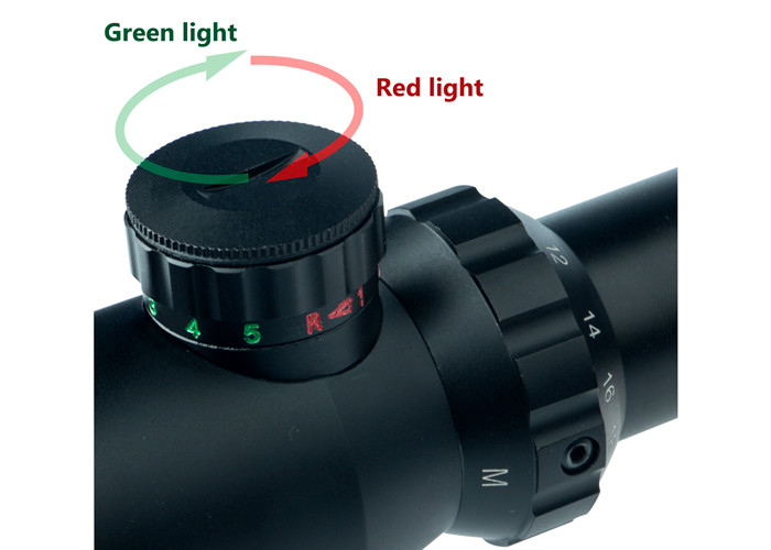 30mm Tube Lighted Reticle Crossbow Scopes , Tactical Long Range Scopes Green Coating