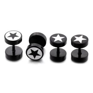 Wholesale Korean fashion jewelry shinny round shaped white star studs earrings from china suppliers