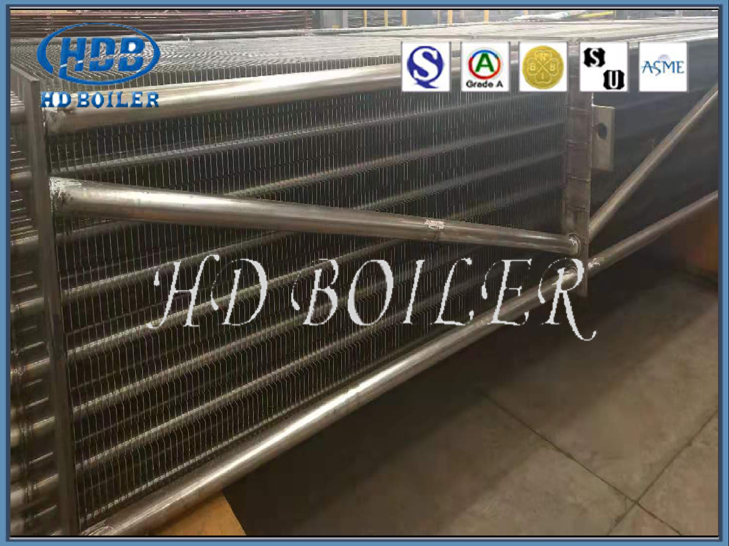 ASME Standard Painted Boiler Fin Tube Stainless Steel For Economizer Assembling