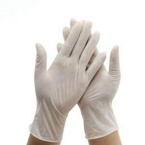 Wholesale No Smell Disposable Latex Gloves , Soft Disposable Medical Gloves White Color from china suppliers