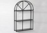Living Room Black Floating Metal And Wood Display Shelves