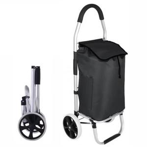 Wholesale Folding Luggage Cart Compact Portable Luggage Cars Metal Foldable Supermarket Hand Cart Folding Shopping Trolleys from china suppliers