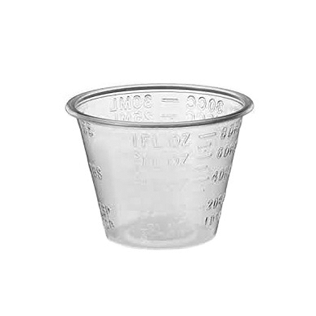 30ml 30CC 8dr Disposable plastic measuring pp cup for medicine transparent