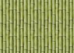 Bamboo Embossed Peelable Durable Velvet Flock Wallpaper Green / Yellow