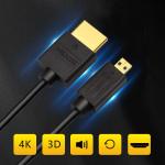 0.5M PVC Micro HDMI Cable 4k 60Hz HDR 3D ARC 18Gbps Copper Conductor