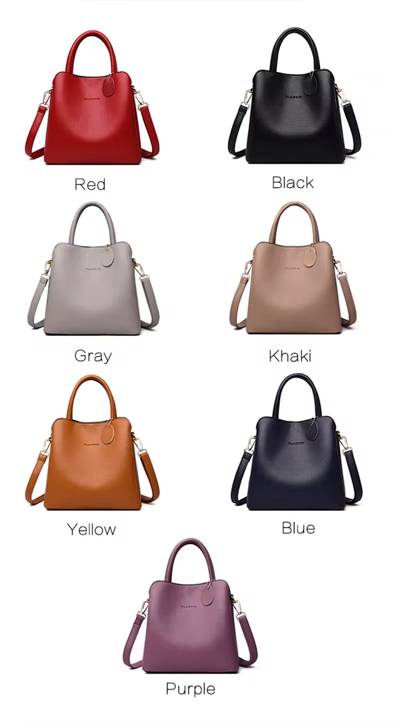 Medium Size Women's Leather Handbag Designer Shoulder Bag with Geometric Pattern