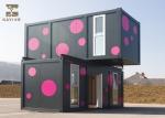 Pink And Black Prefabricated Container House Temporary Dormitory With Internal