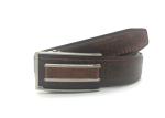 Automatic Buckle 3.5CM Croco Texture Mens Brown Belt