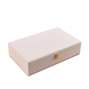 Wholesale Customized Cream Color Luxury PU Cosmetic Storage Box With Lock from china suppliers