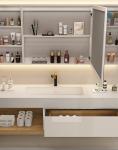 Yellow Topcoat Contemporary Bathroom Cabinets 850mm Height Watertight Plywood