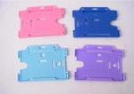 Hard Plastic Blue ID Business Durable Badge Holder W/Clip-on