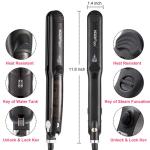 Frizz Proof Travel Steam Hair Straightener Dual Voltage 6 adjustable temp