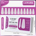 500pcs/Box Medium Coffin Nail Tips Natural Matte Full Cover Acrylic Pre-Shaped