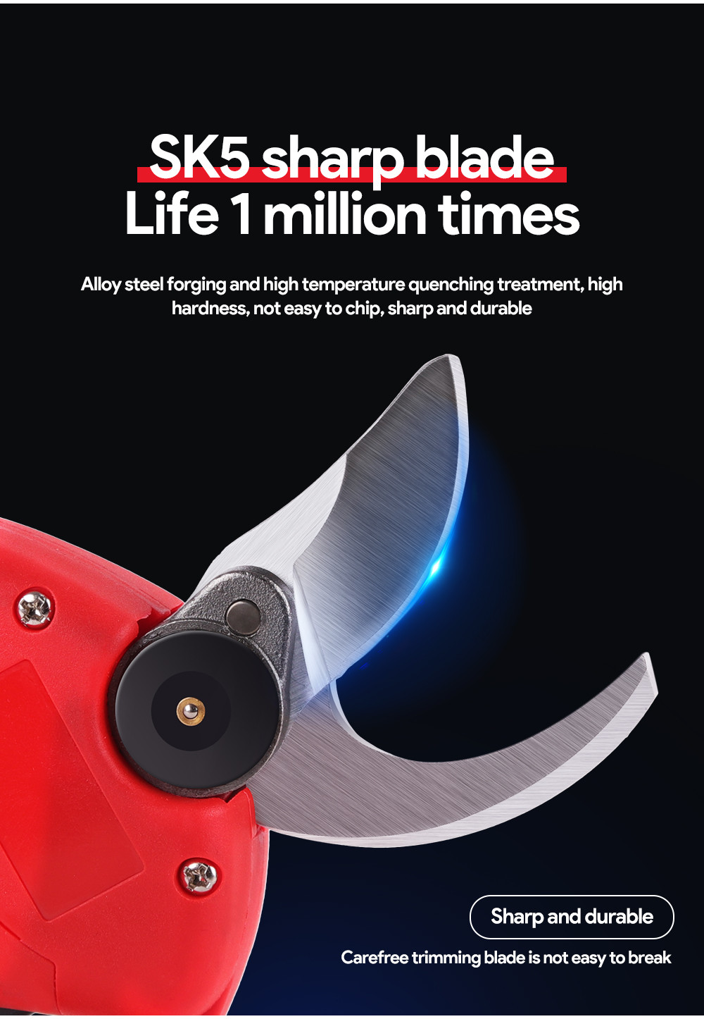 25mm Electric Pruning Shear battery operated ratchet telescopic long arm pruner shears for vineyard With 2 Batteries