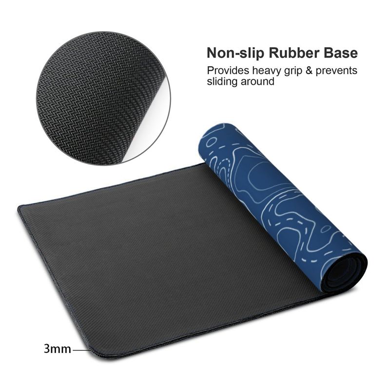 Art Strata Blue Mouse Pad Basic Gaming Mat Natural Rubber Fabric XXL PC Keyboard
