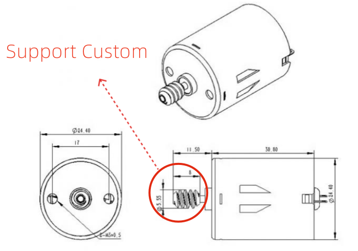 Mabuchi Alternative Motor 370 Metal Copper Worm Gear Shaft Air Door Actuator Tiny DC motor