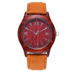 Gents Wooden Wrist Watch 3ATM Water Resistant Wood Watch Leather Band