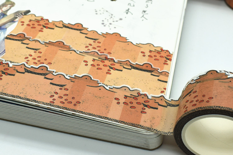 Custom Acrylic Adhesive Japanese Tape Printed Die Cut Washi Tape