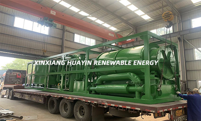 Huayin Small Size Waste Tyre To Diesel Plant 3 Ton Pyrolysis Unit